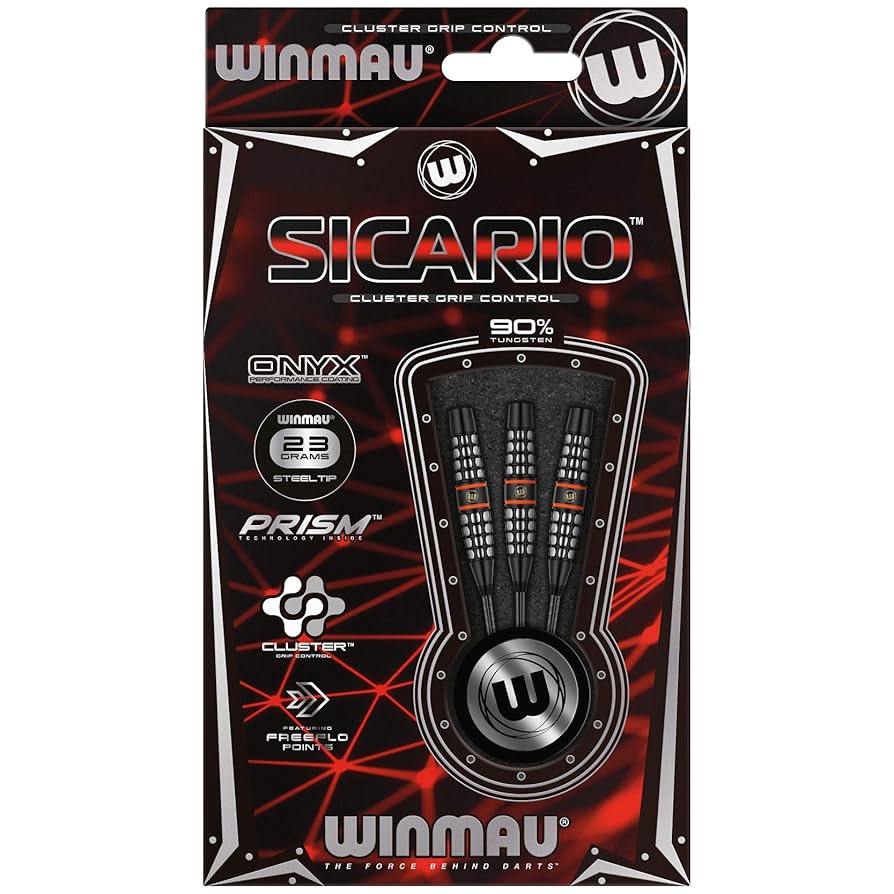 WINMAU Sicario 23g Profi Wolfram Steeltip Dartpfeile Set mit
